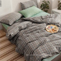 Bedding Set Black Gray White Plaid Comforter Cover Queen